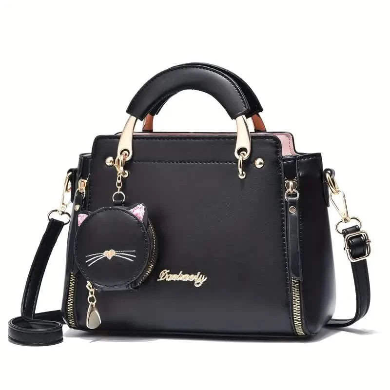 Letter Decor Hand Satchel Bag Bags & Travel Black - DailySale
