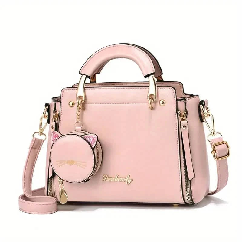 Letter Decor Hand Satchel Bag Bags & Travel Pink - DailySale