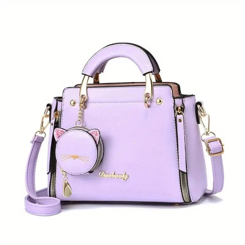 Letter Decor Hand Satchel Bag Bags & Travel Purple - DailySale