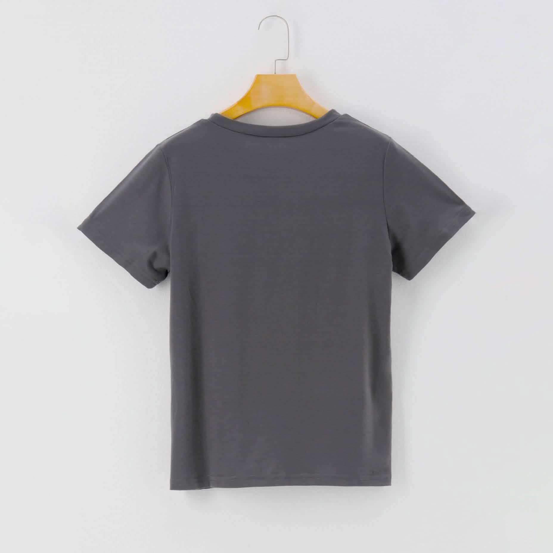 Letters Print Round Neck Short Sleeve Casual T-Shirt Women's Clothing - DailySale