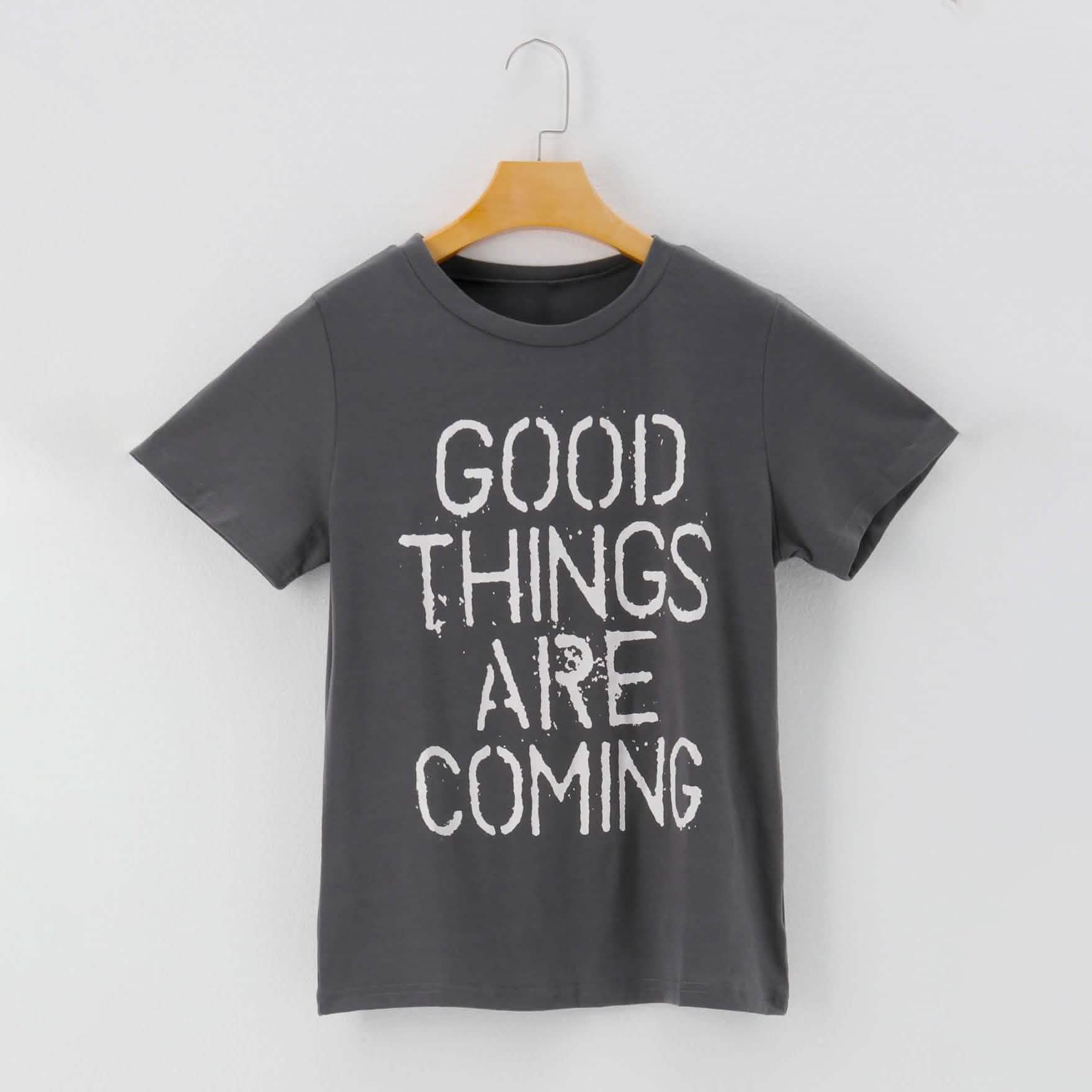 Letters Print Round Neck Short Sleeve Casual T-Shirt Women's Clothing - DailySale