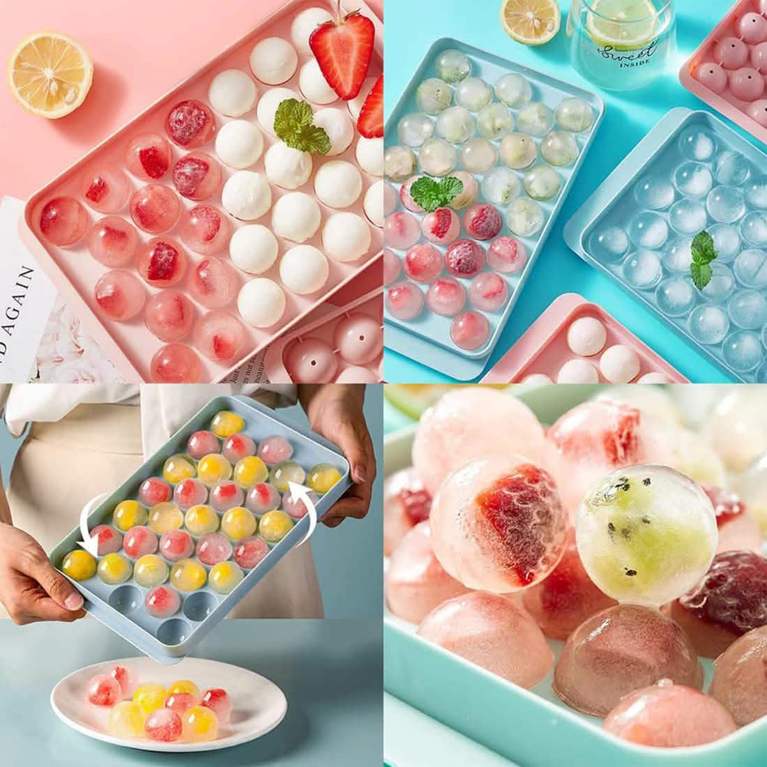 Lid & Bin Ice Ball Maker Mold for Freezer Kitchen Tools & Gadgets - DailySale
