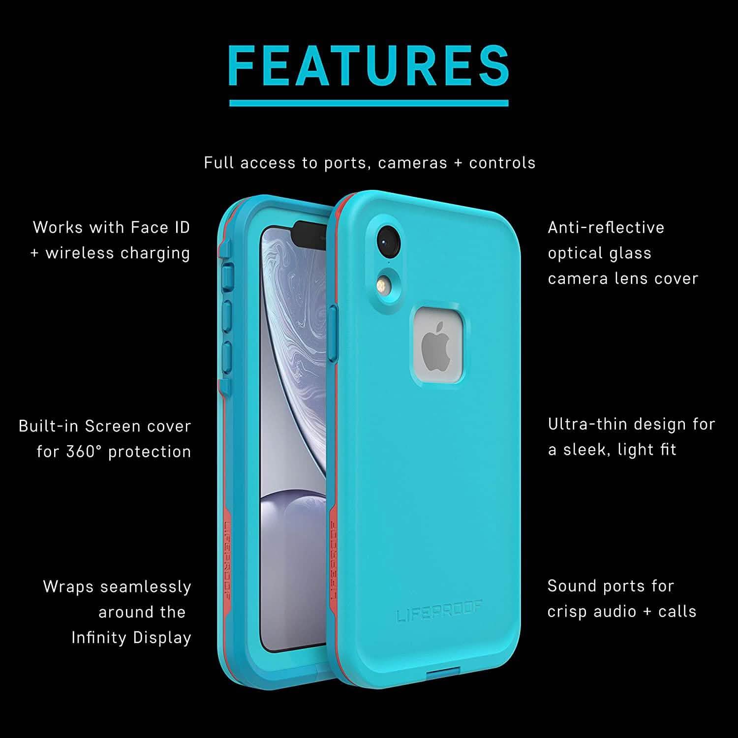Lifeproof FRĒ SERIES Waterproof Case for iPhone Xs Cell Phone Accessories - DailySale