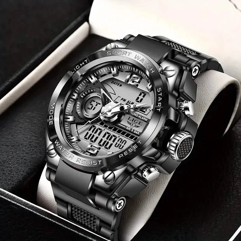 LIGE Men Digital Military Waterproof Watch Men's Shoes & Accessories Black - DailySale