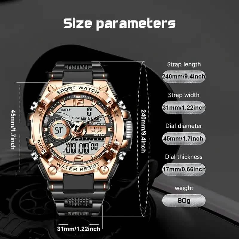 LIGE Men Digital Military Waterproof Watch Men's Shoes & Accessories - DailySale