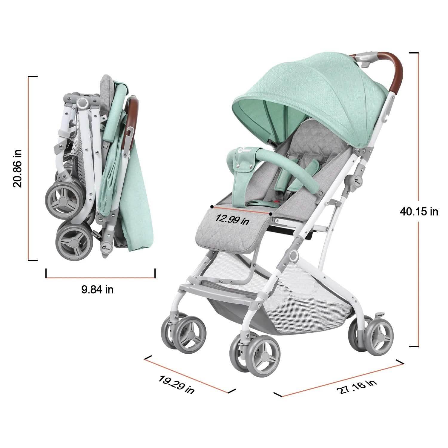 Light Blue Baby Infant Foldable Umbrella Stroller Lightweight Travel Carriage Pushchair Baby - DailySale
