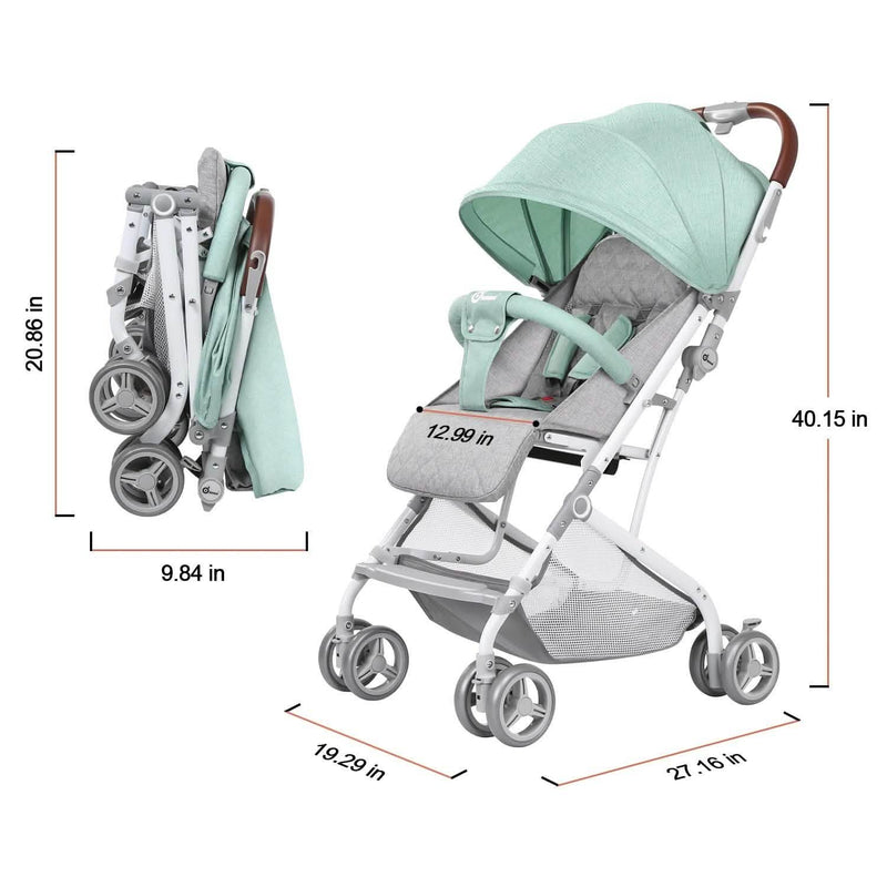 Light Blue Baby Infant Foldable Umbrella Stroller Lightweight Travel Carriage Pushchair Baby - DailySale