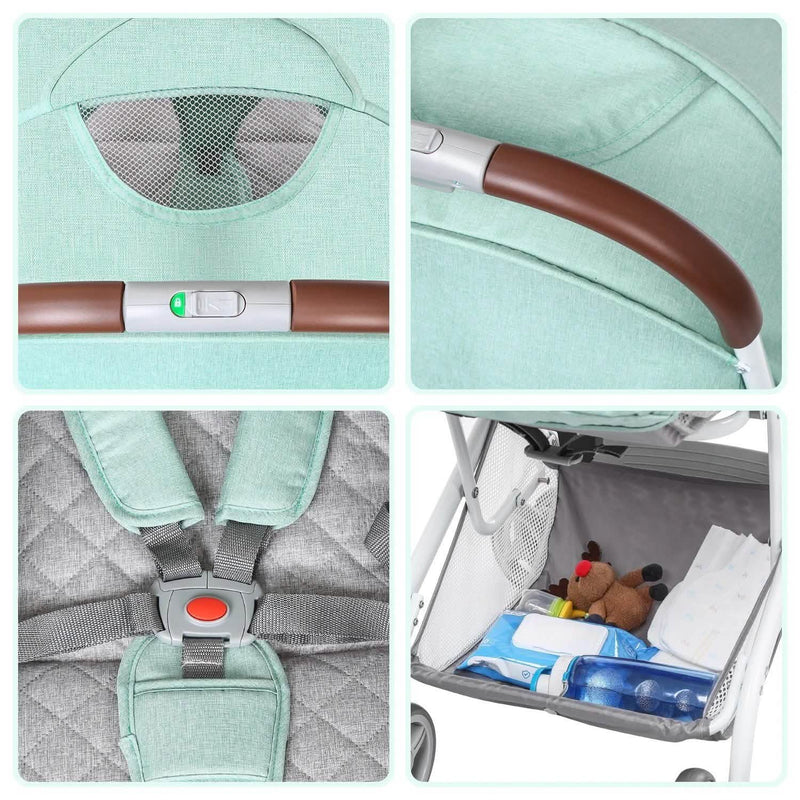 Light Blue Baby Infant Foldable Umbrella Stroller Lightweight Travel Carriage Pushchair Baby - DailySale