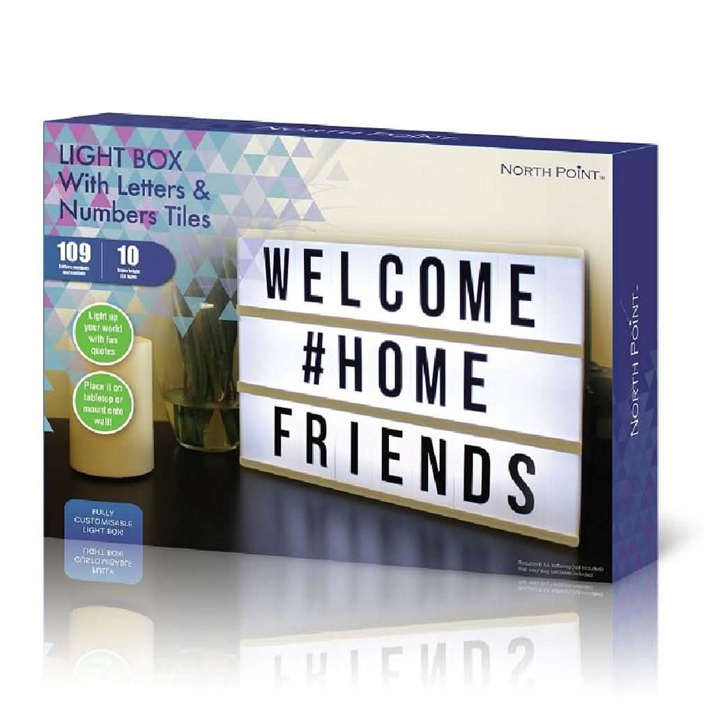 Light Box with Letters and Number Tiles Home Essentials - DailySale