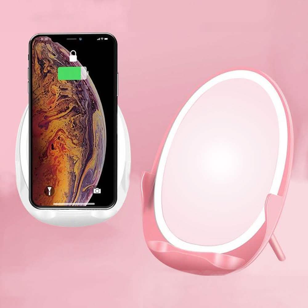Light-Up LED Wireless Qi Charging Mirror Mobile Accessories - DailySale