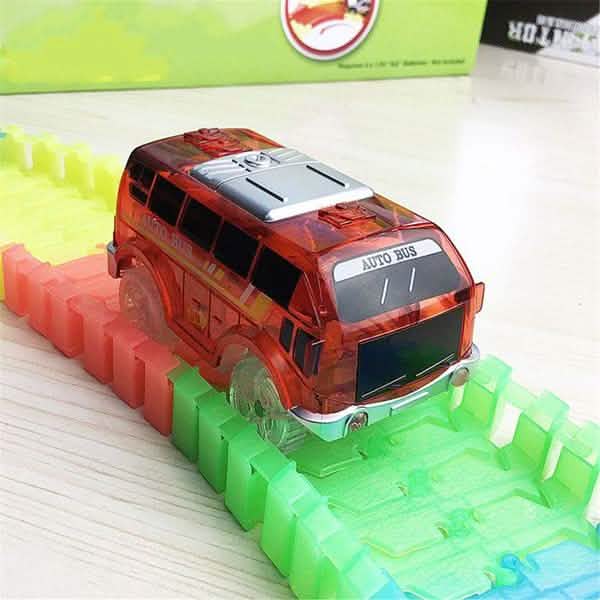 Light Up Toy Car Track Accessories Racing Car with 5 Flashing LED Lights Toys & Games Red Bus - DailySale