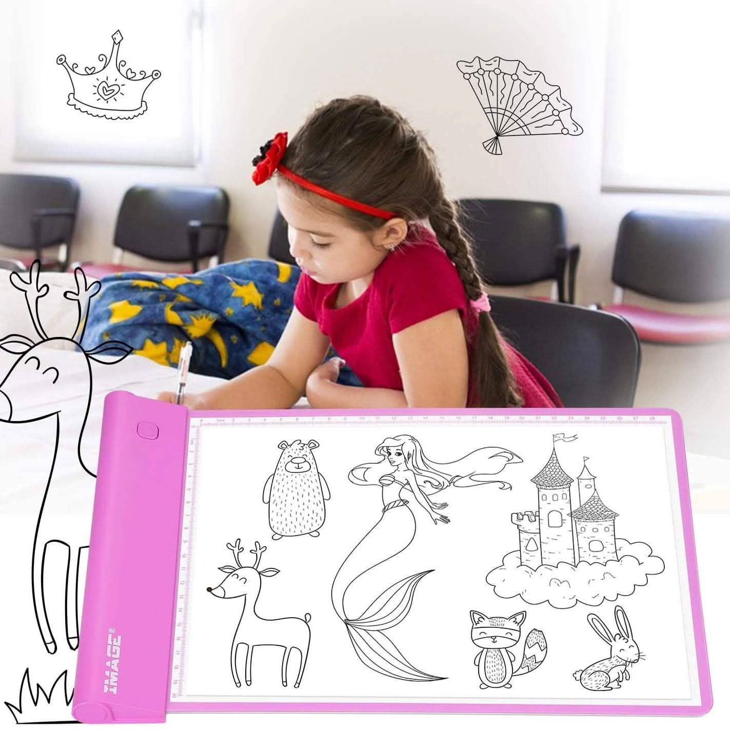 Light-up Tracing Pad Pink Coloring Drawing Art Gift Toy Toys & Hobbies - DailySale