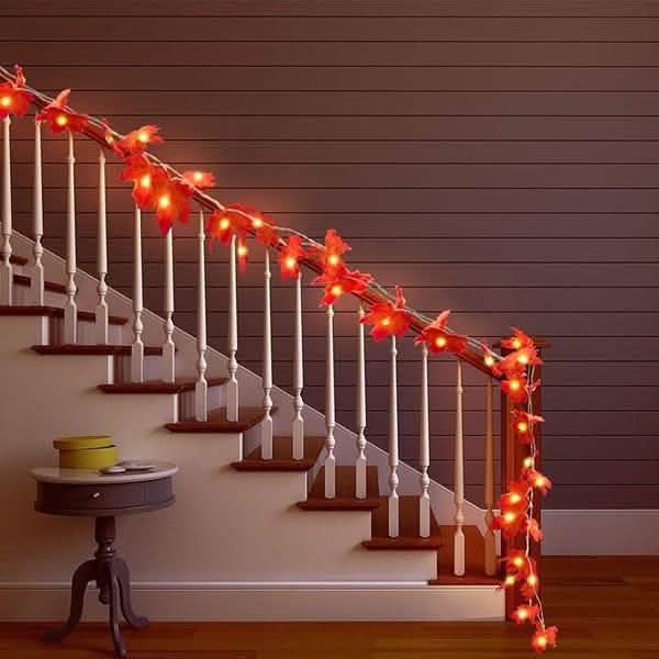 Lighted Fall Garland 40 LED String Light Furniture & Decor - DailySale