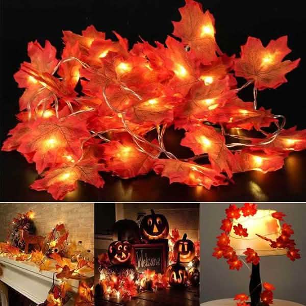 Lighted Fall Garland 40 LED String Light Furniture & Decor - DailySale
