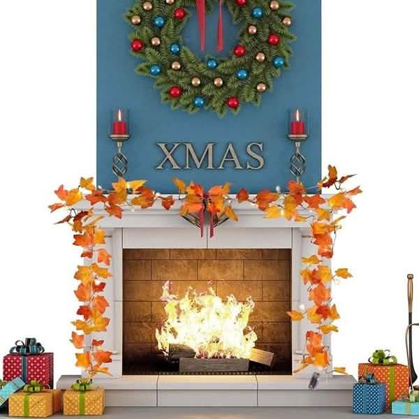 Lighted Fall Garland 40 LED String Light Furniture & Decor - DailySale