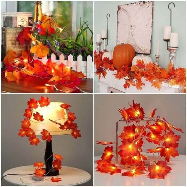 Lighted Fall Garland 40 LED String Light Furniture & Decor - DailySale