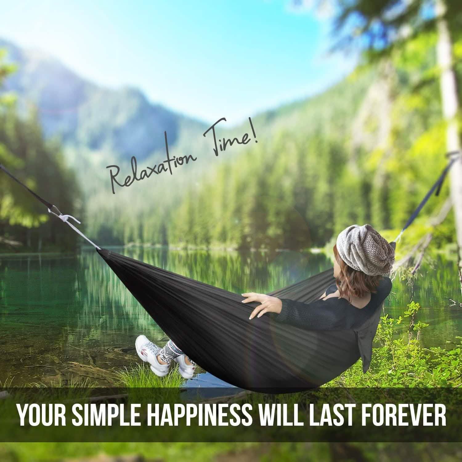 Lightweight Camping Hammock with Strap & Carry Bag Sports & Outdoors - DailySale