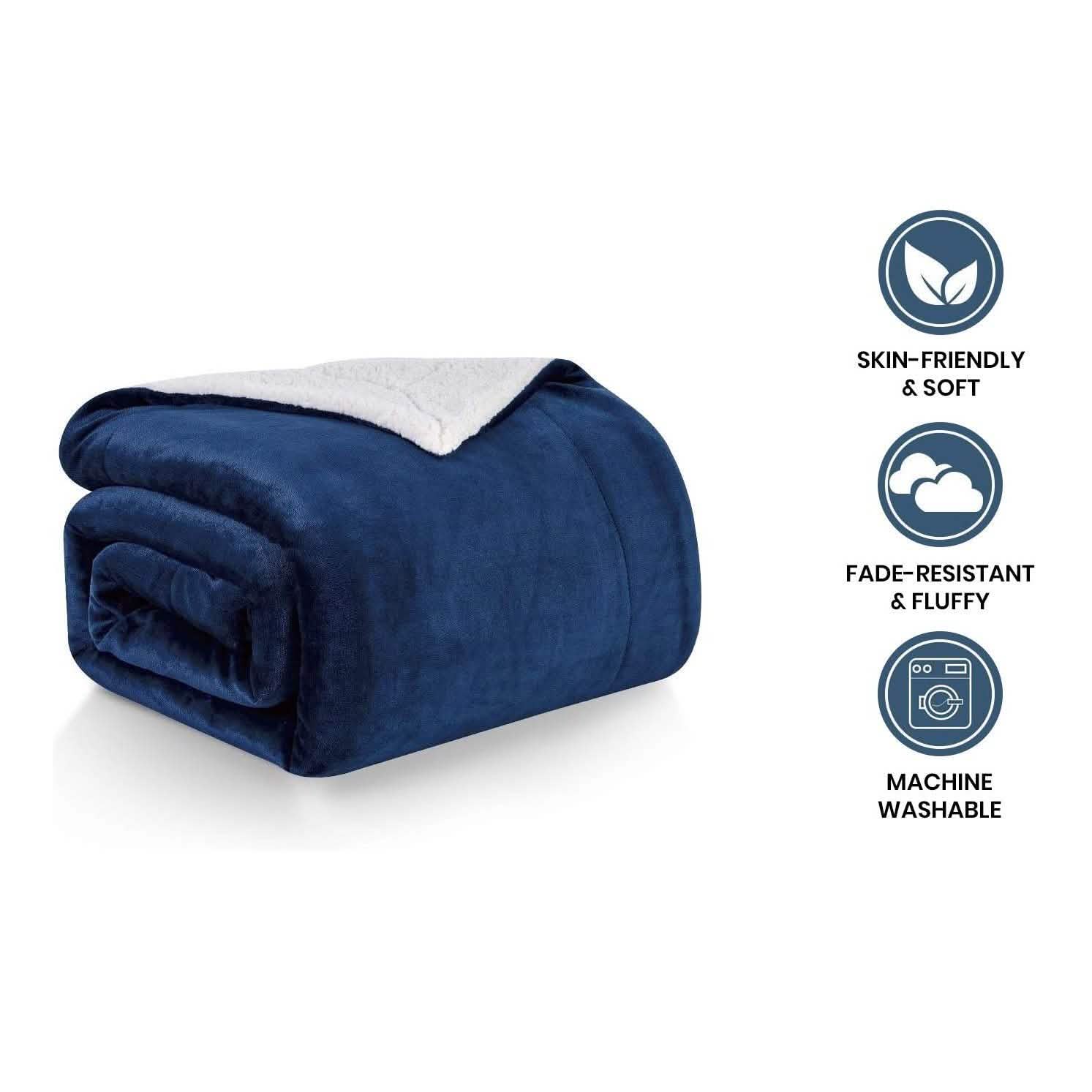 Lightweight Super Soft Cozy Sherpa Fleece Throw Blanket Bedding - DailySale