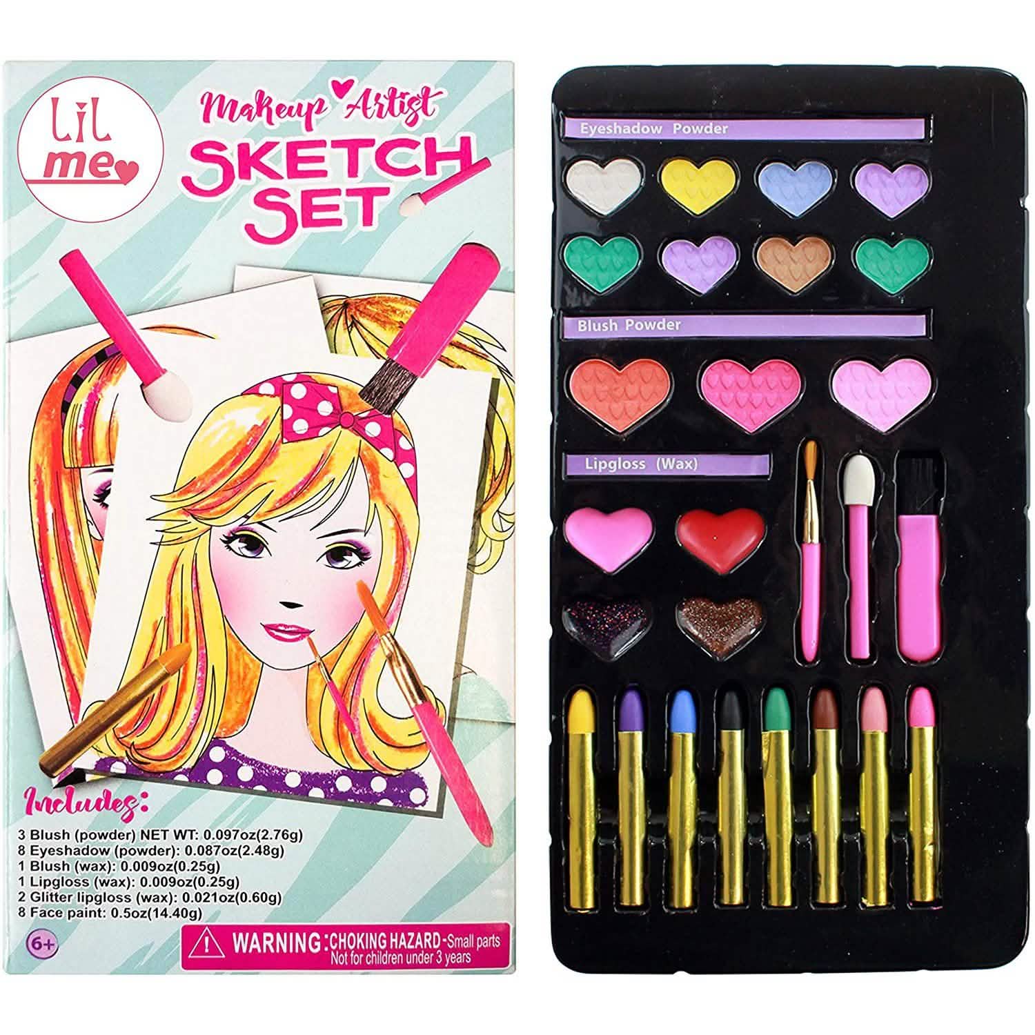 Lil Me Makeup Artist Sketch Set with 10 Design Sketch Sheets Toys & Games - DailySale