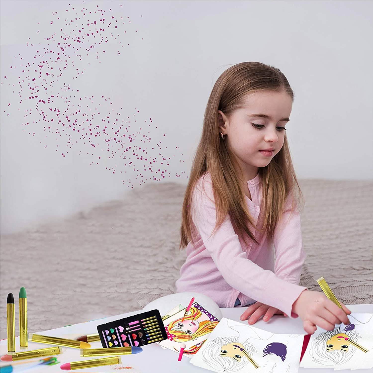 Lil Me Makeup Artist Sketch Set with 10 Design Sketch Sheets Toys & Games - DailySale