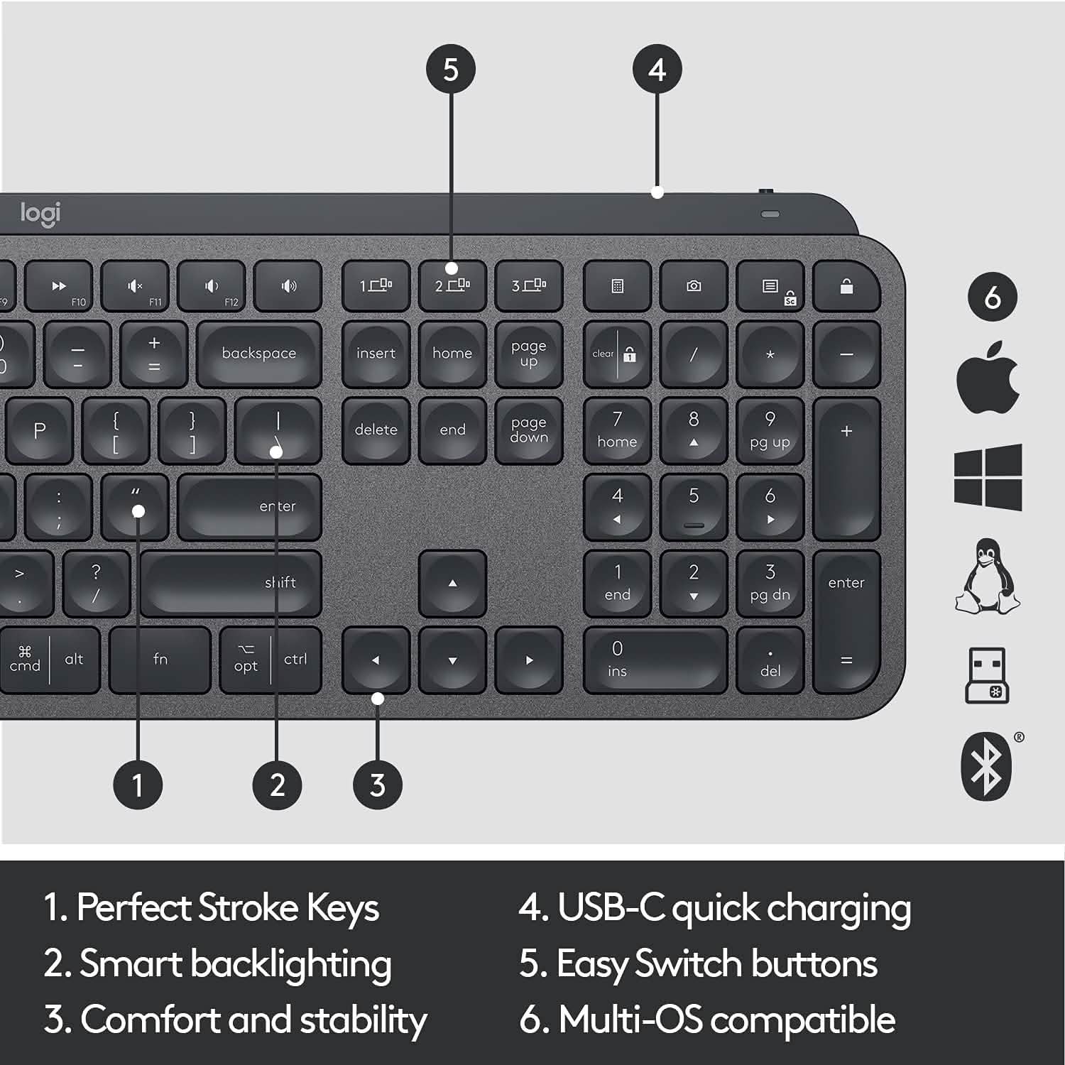 Logitech MX Keys Advanced Wireless Illuminated Keyboard Computer Accessories - DailySale