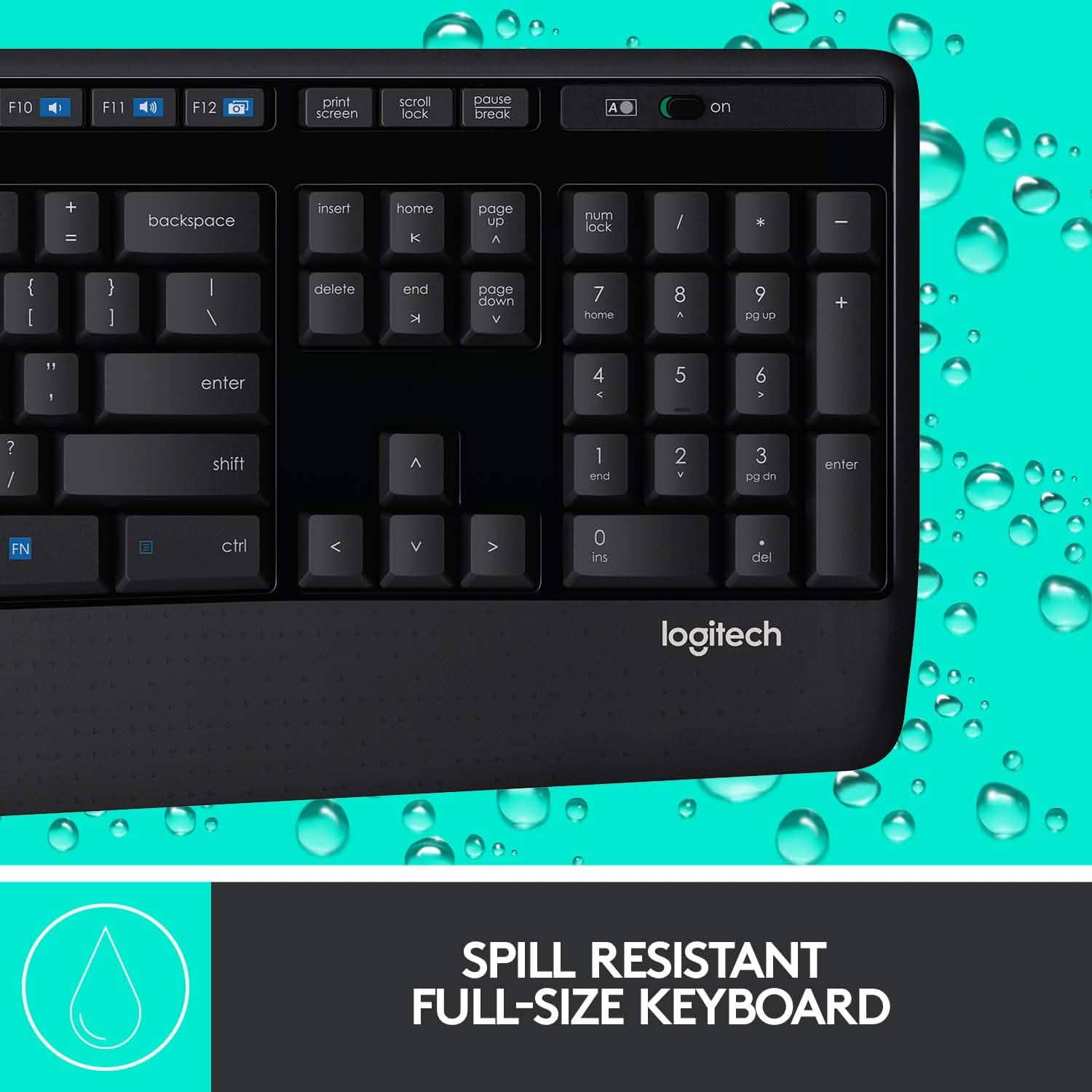 Logitech Wireless Combo Full-Sized Keyboard with Comfortable Right-Handed Mouse Computer Accessories - DailySale