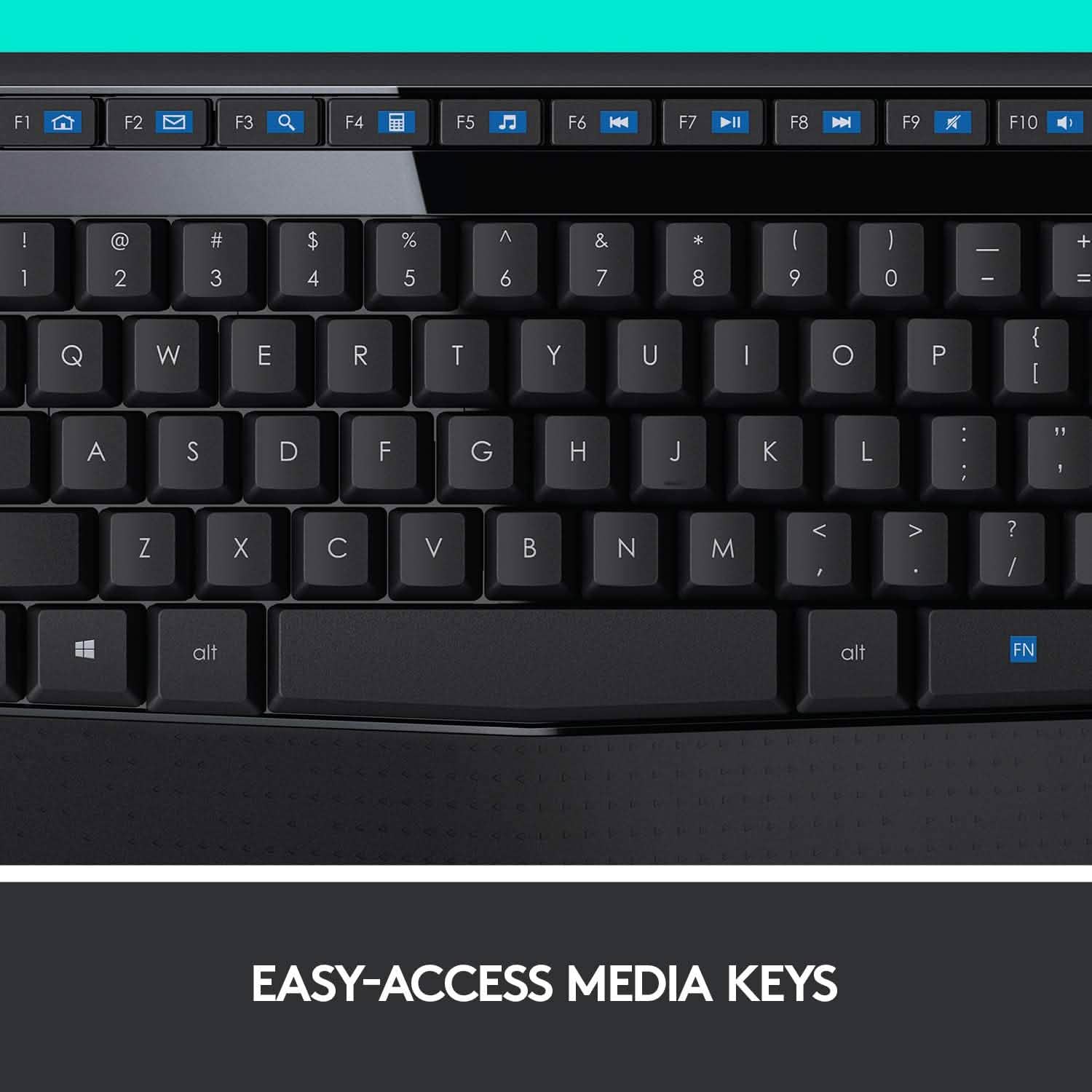 Logitech Wireless Combo Full-Sized Keyboard with Comfortable Right-Handed Mouse Computer Accessories - DailySale