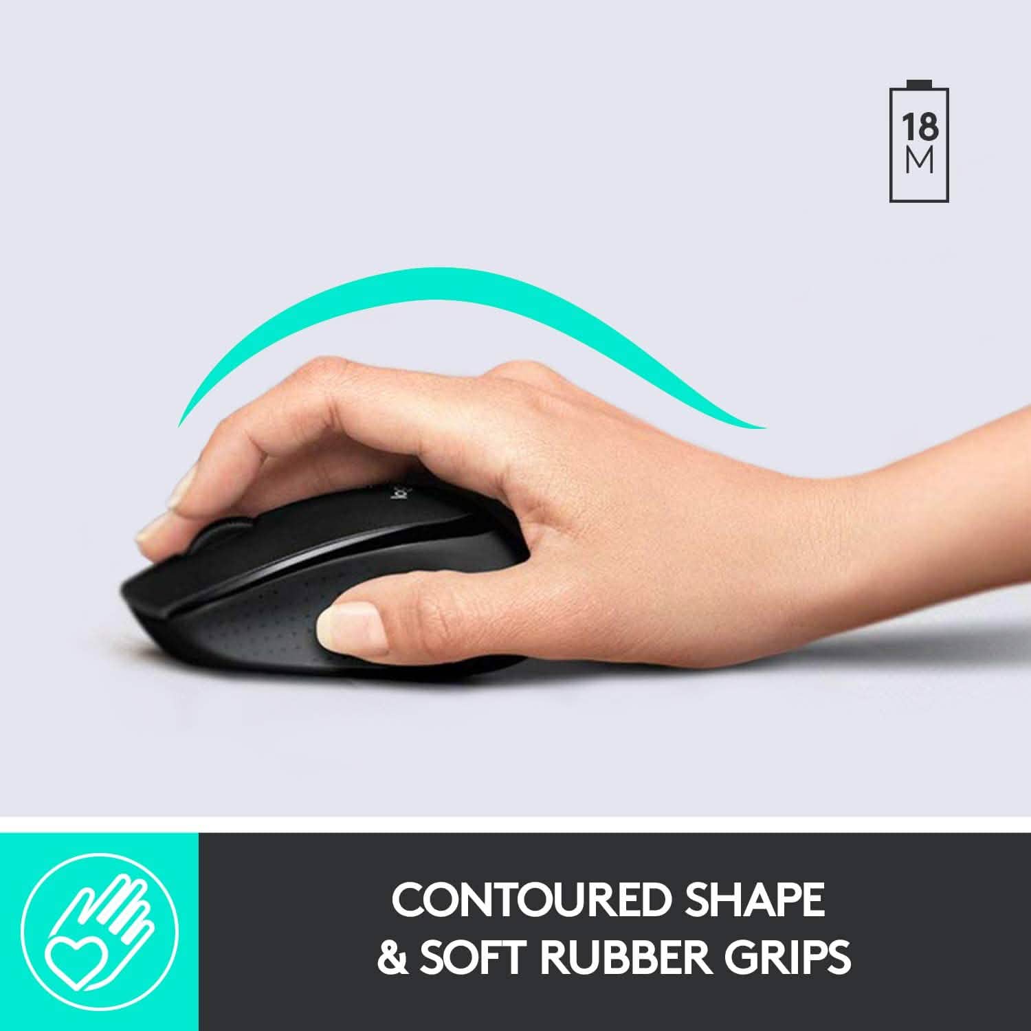 Logitech Wireless Combo Full-Sized Keyboard with Comfortable Right-Handed Mouse Computer Accessories - DailySale