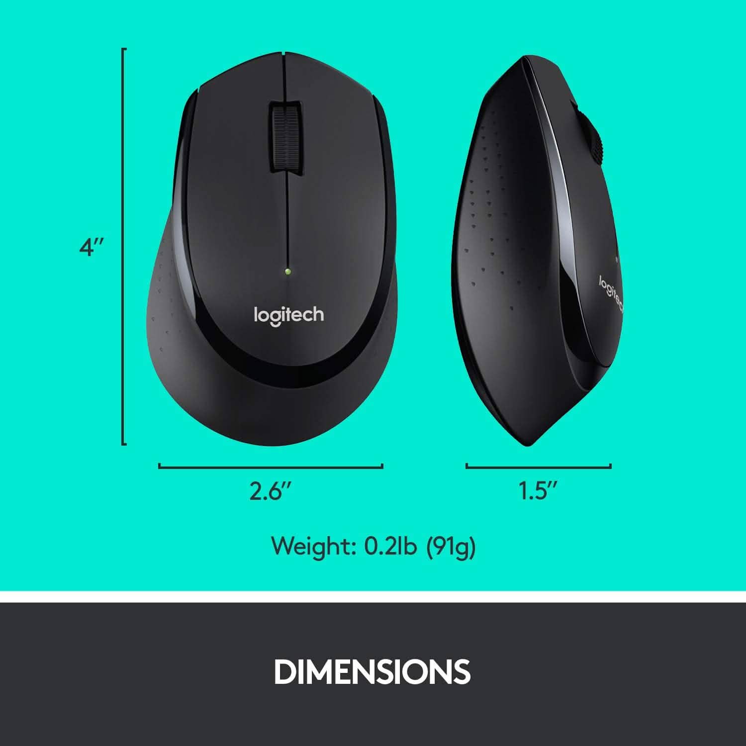 Logitech Wireless Combo Full-Sized Keyboard with Comfortable Right-Handed Mouse Computer Accessories - DailySale