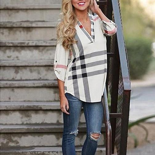 Londonite Shirt In Playful Plaids - Assorted Colors & Sizes Women's Apparel XXXL White - DailySale