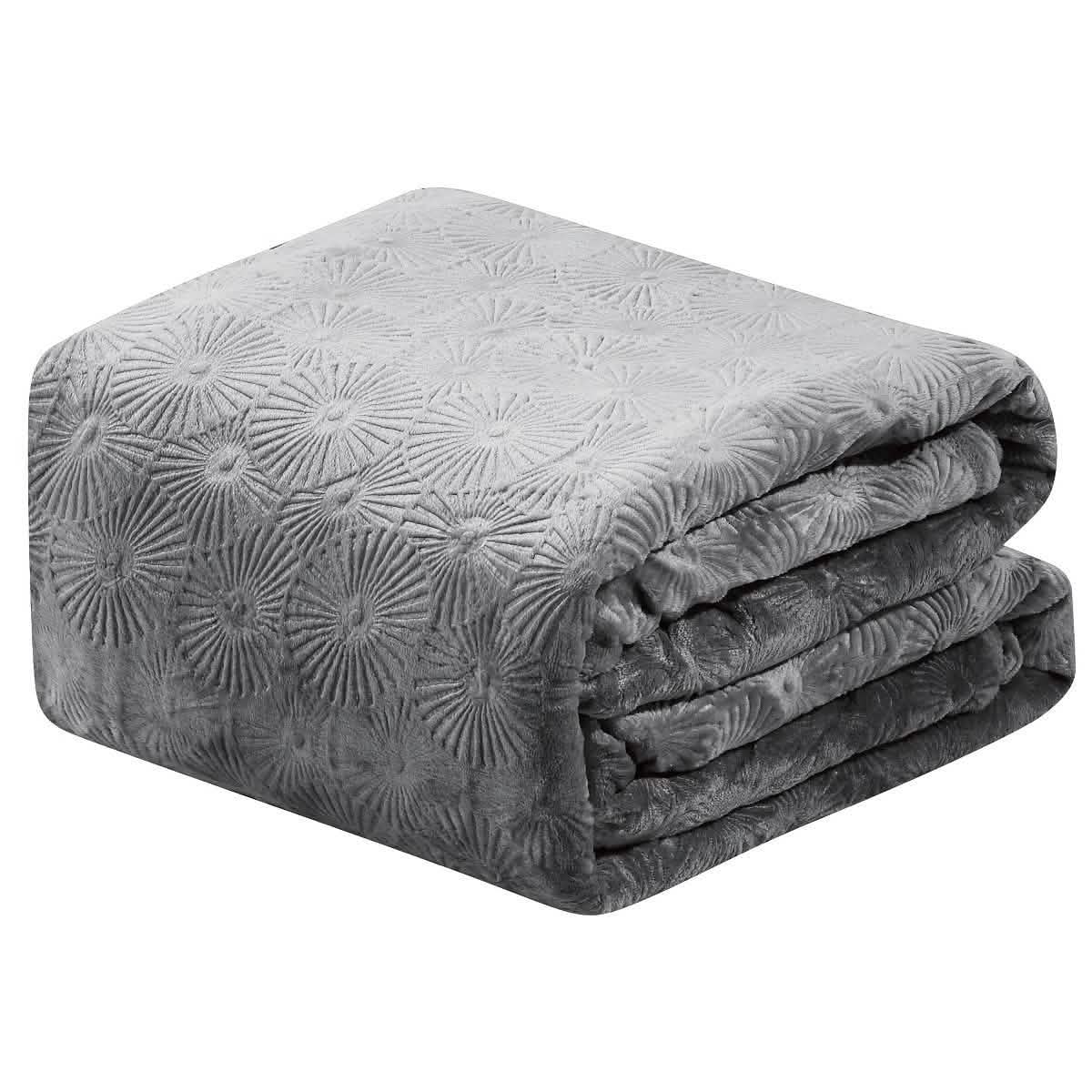 Louvre Embossed Microplush Blanket - Assorted Colors Linen & Bedding Queen Gray - DailySale