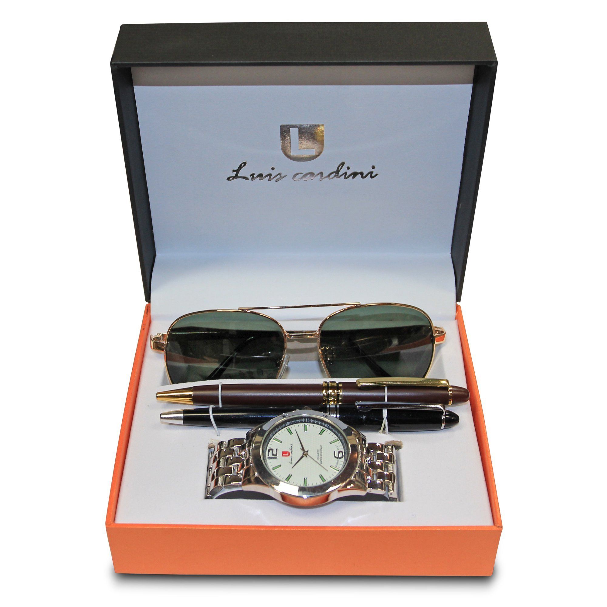 Luis Cardini Stainless Steel His & Her Couple Watch