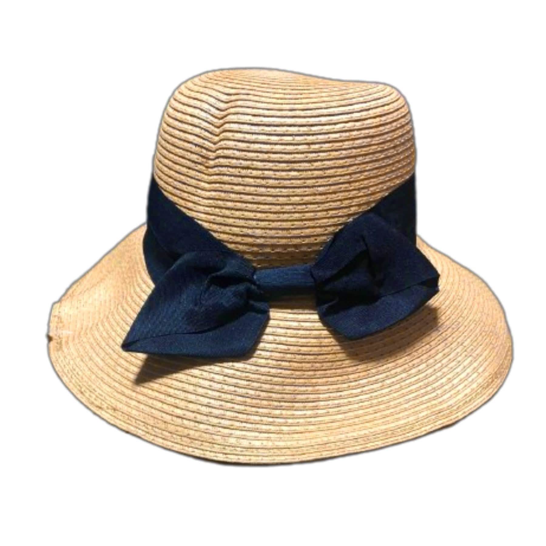 Lulu & Lilo Women's Sun Hat With Bowtie Ribbon Collection Women's Shoes & Accessories Beige with Navy Bow - DailySale