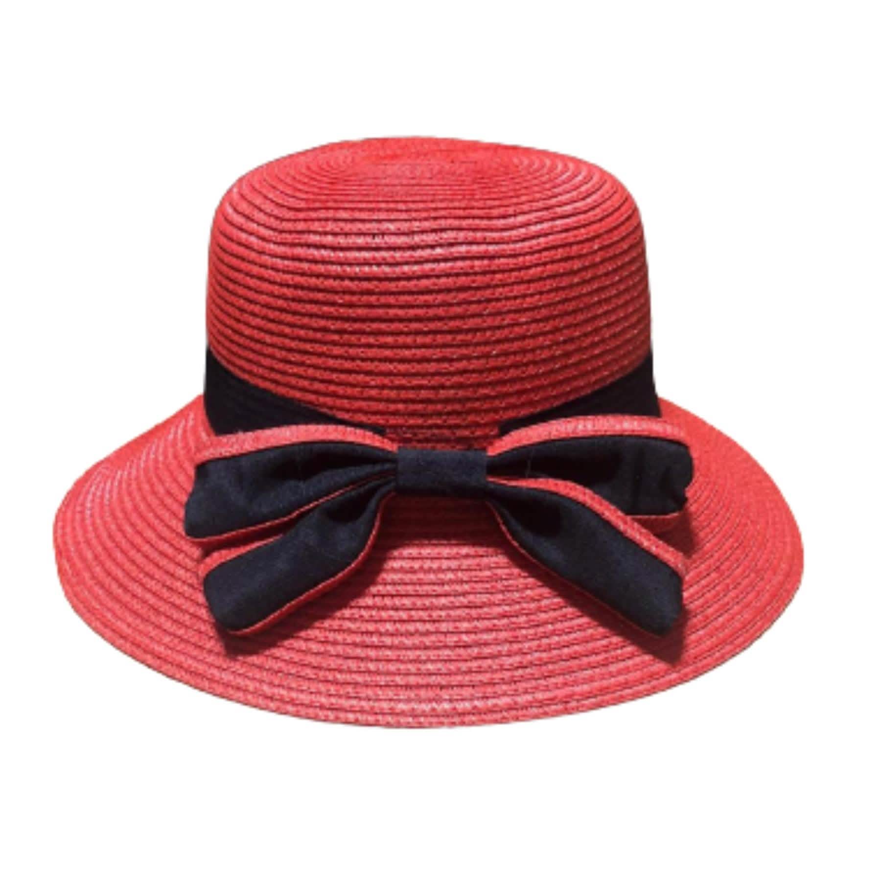Lulu & Lilo Women's Sun Hat With Bowtie Ribbon Collection Women's Shoes & Accessories Red - DailySale