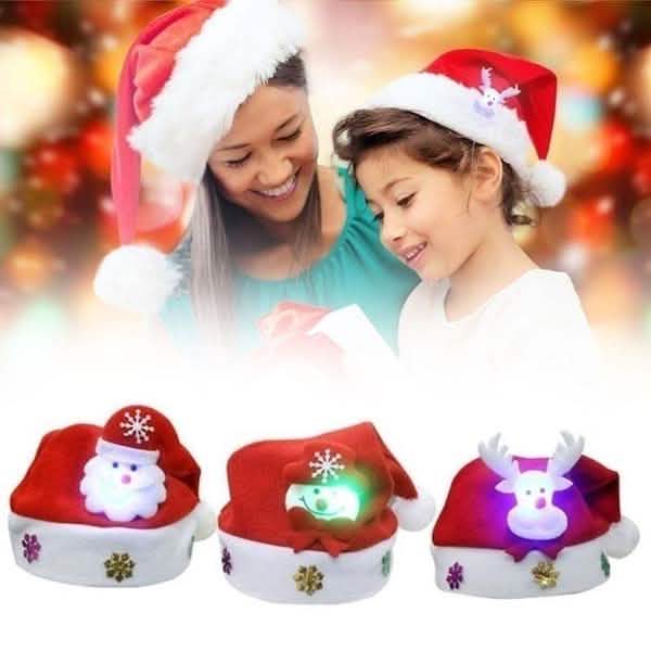 Luminous Christmas Hat Glowing Santa Claus, Snowman, Deer Christmas Hat Holiday Decor & Apparel - DailySale