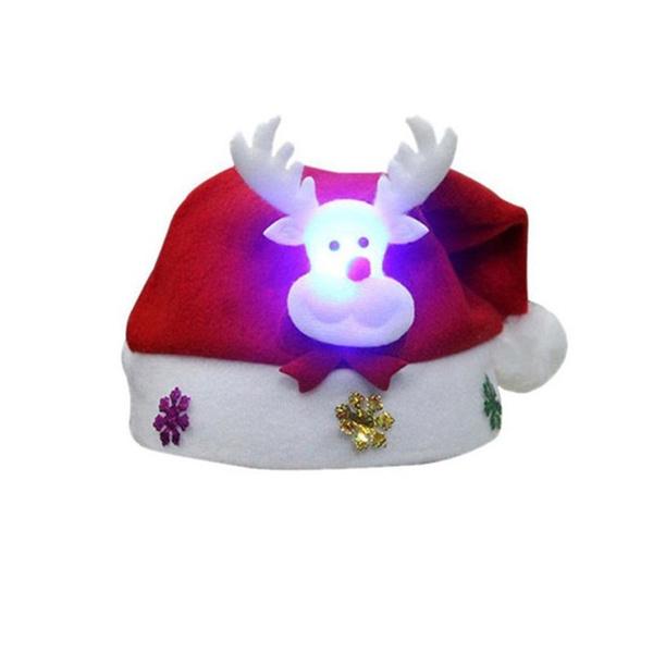 Luminous Christmas Hat Glowing Santa Claus, Snowman, Deer Christmas Hat Holiday Decor & Apparel - DailySale