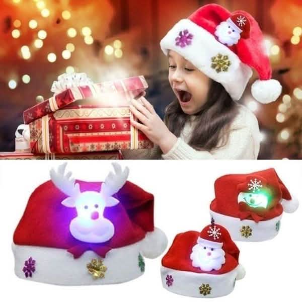 Luminous Christmas Hat Glowing Santa Claus, Snowman, Deer Christmas Hat Holiday Decor & Apparel - DailySale