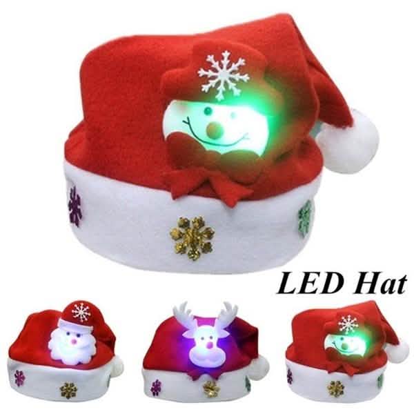 Luminous Christmas Hat Glowing Santa Claus, Snowman, Deer Christmas Hat Holiday Decor & Apparel - DailySale