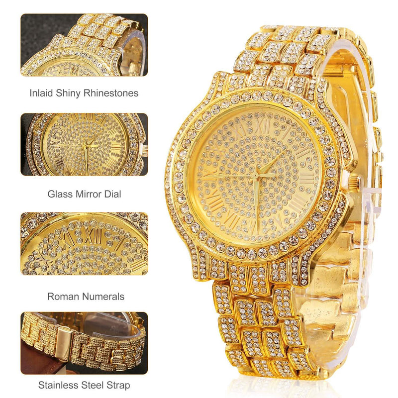 Luxury Crystal Rhinestone Quartz Watch Men's Shoes & Accessories - DailySale