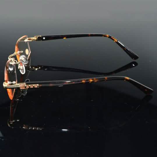 Luxury Men Diamond Glasses resting on a reflecting table in +3.0 prescription