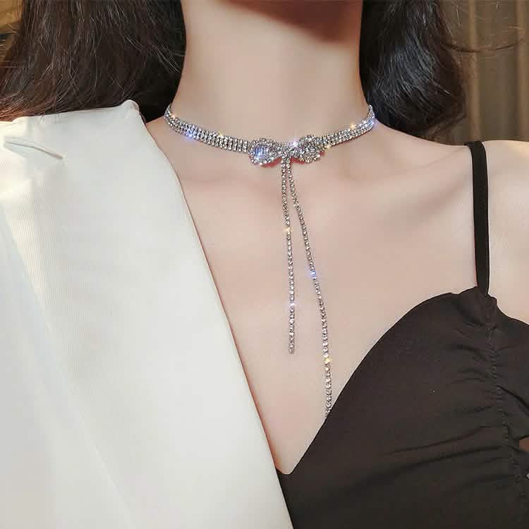 Luxury Trendy Crystal Choker Necklace Clavicle Chain Necklace For Women Wedding Fashion Jewelry Collar Necklaces - DailySale