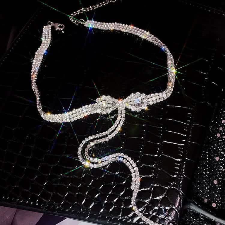 Luxury Trendy Crystal Choker Necklace Clavicle Chain Necklace For Women Wedding Fashion Jewelry Collar Necklaces - DailySale