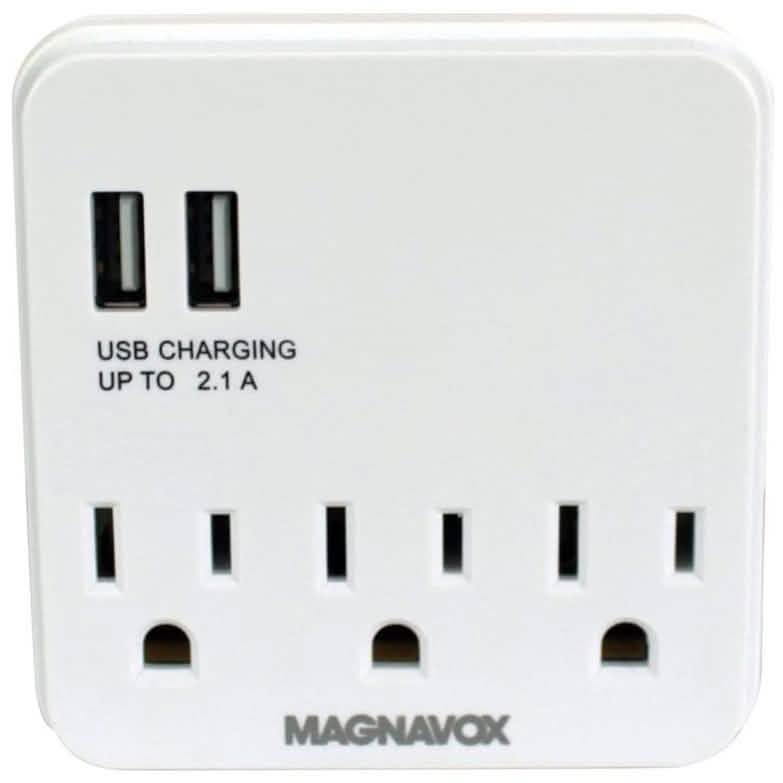 Magnavox Desk Top Multi-Functional Wall Outlet Surge Protector Charging Port Gadgets & Accessories - DailySale