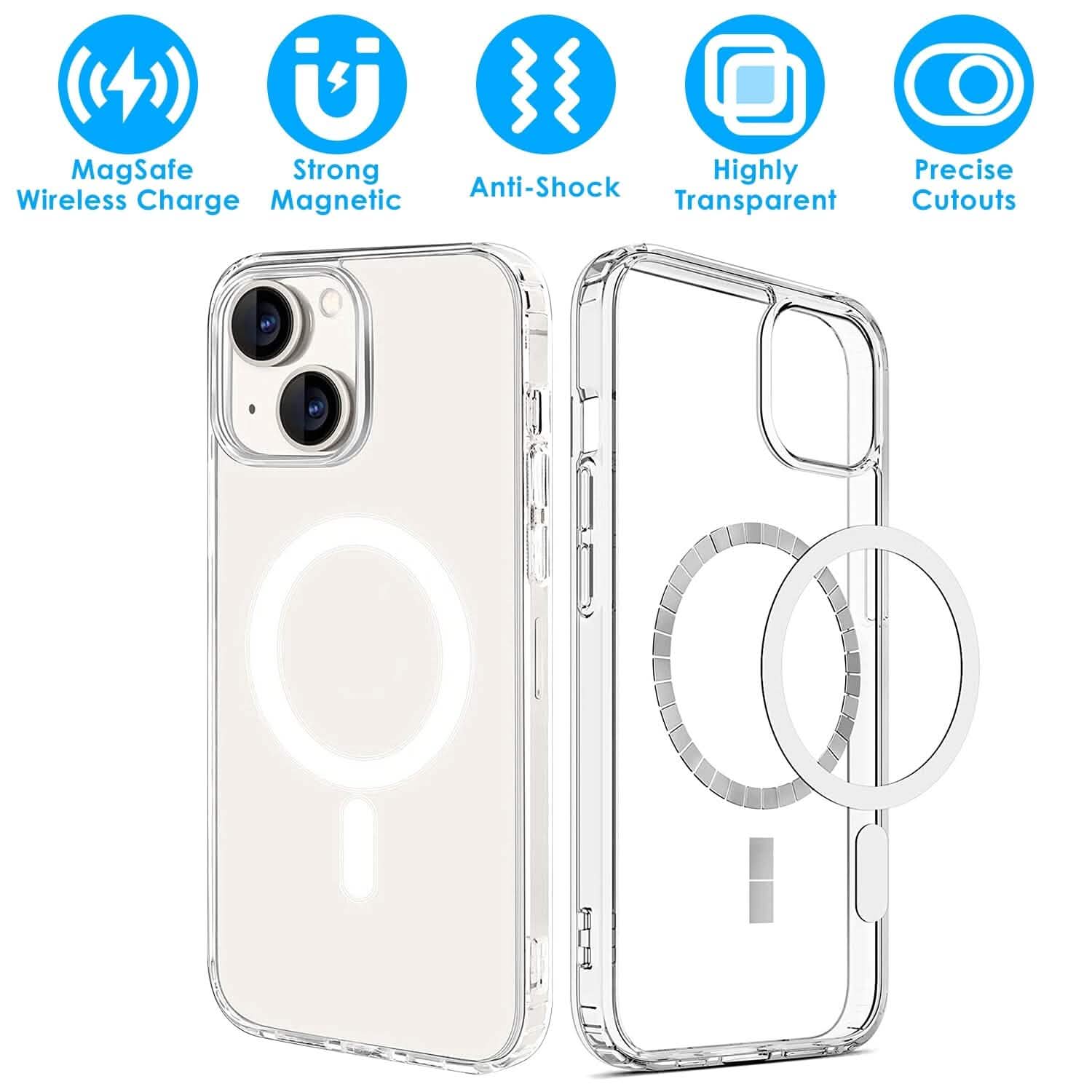 Magnetic Clear Phone Case Shockproof Transparent Phone Cover Mobile Accessories - DailySale
