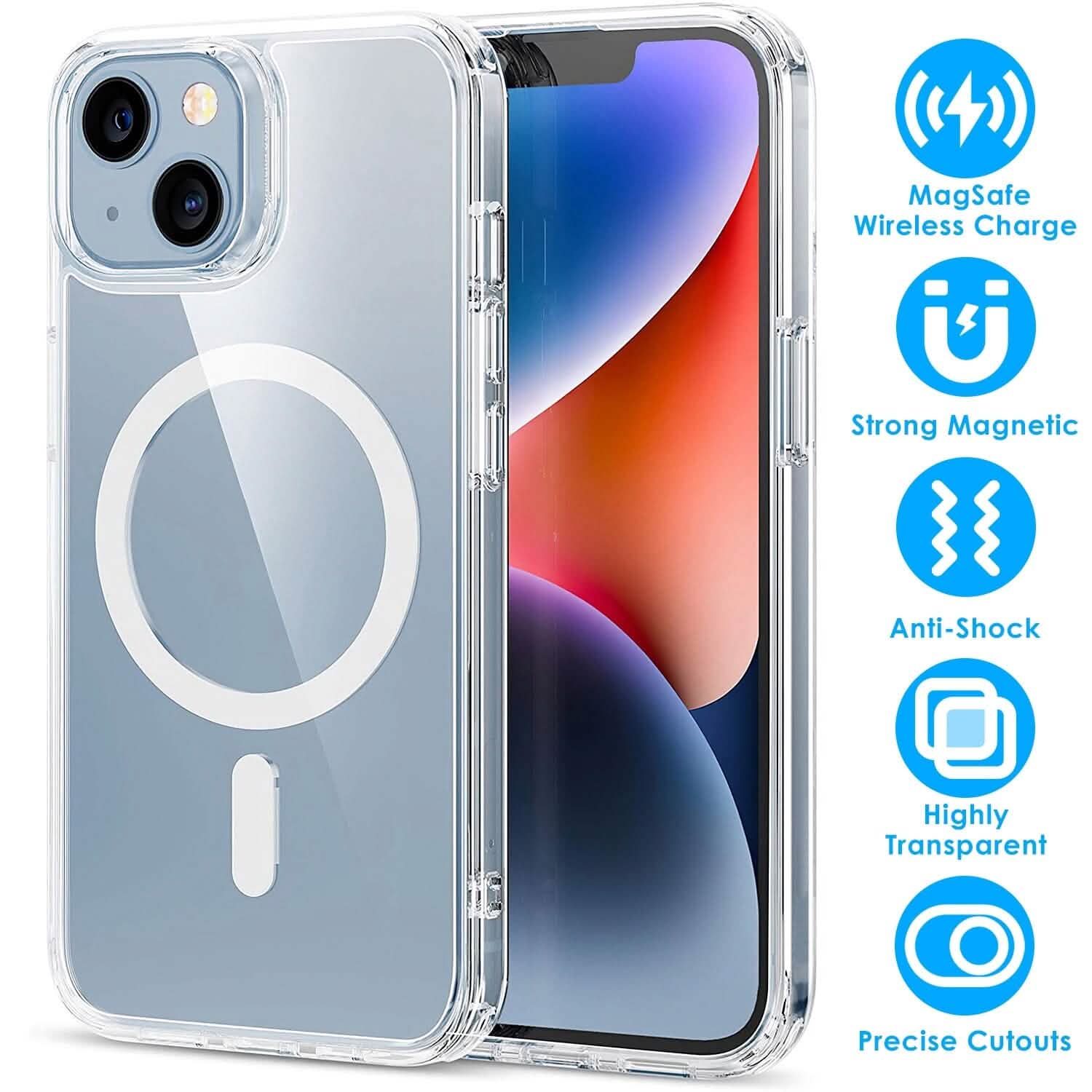 Magnetic Clear Phone Case Shockproof Transparent Phone Cover Mobile Accessories - DailySale