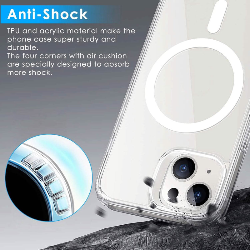 Magnetic Clear Phone Case Shockproof Transparent Phone Cover Mobile Accessories - DailySale