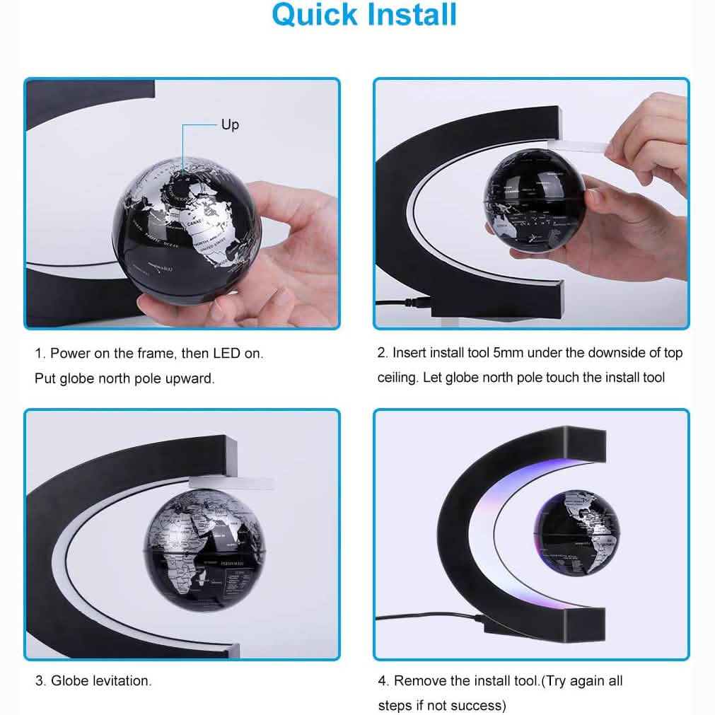 Magnetic Levitation Globe with LED Light Furniture & Decor - DailySale