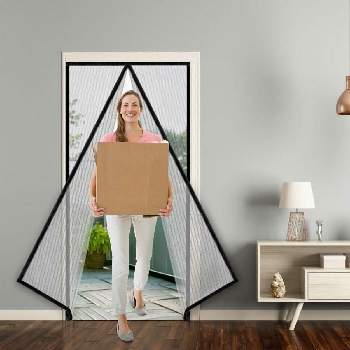 Magnetic Screen Door Hand-Free Mosquito Screen Door Net Home Essentials - DailySale