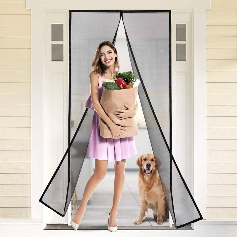 Magnetic Screen Door With Durable Fiberglass Mosquito Mesh Curtain Garden & Patio - DailySale