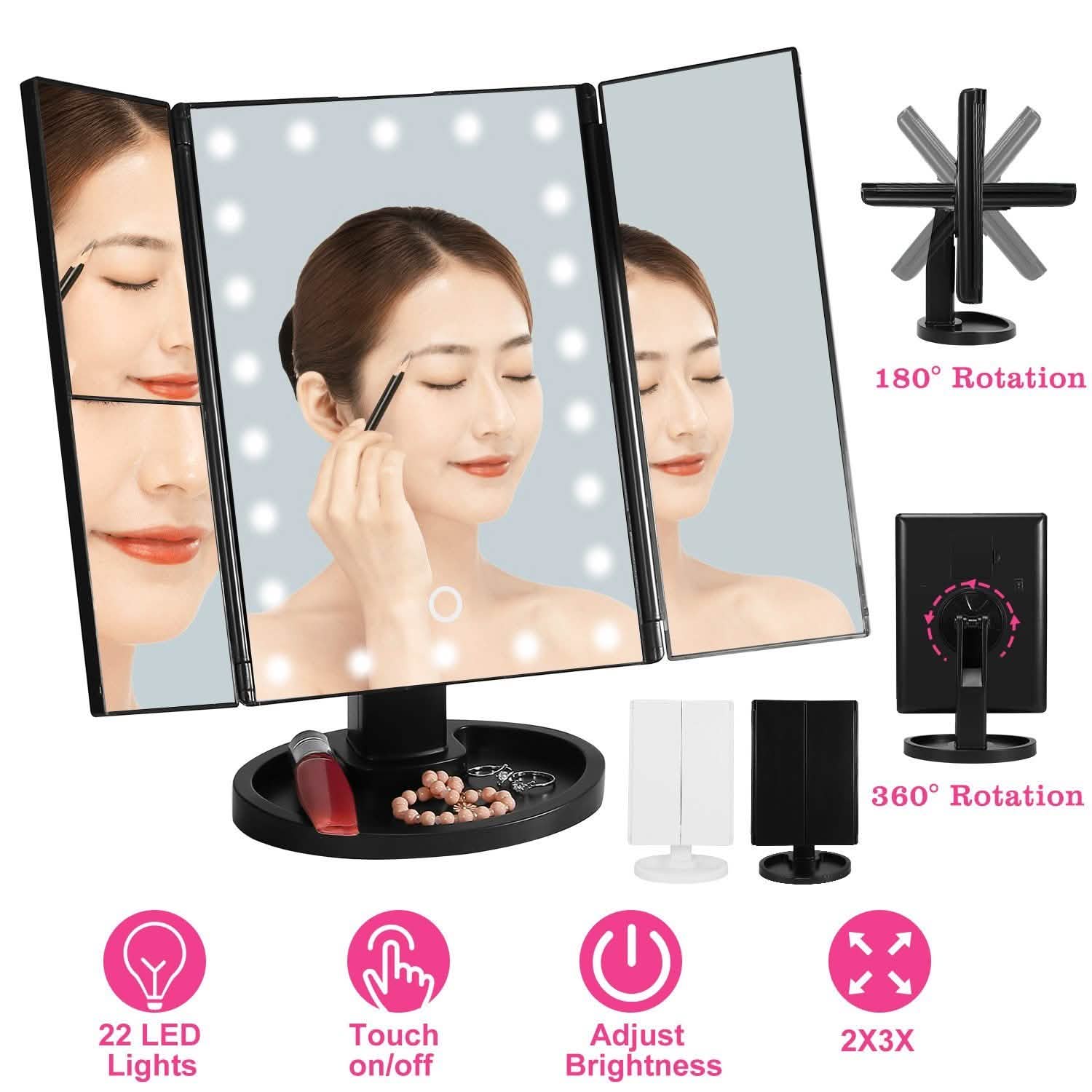 Make Up Mirror with 22 LED Lights Beauty & Personal Care - DailySale